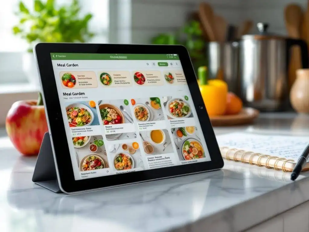 Laptop with Mealgarden on the screen